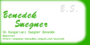 benedek smegner business card